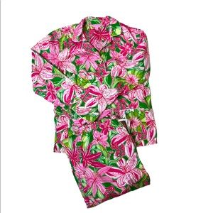 LILLY PULITZER Pink/Green Floral Pajama Set
